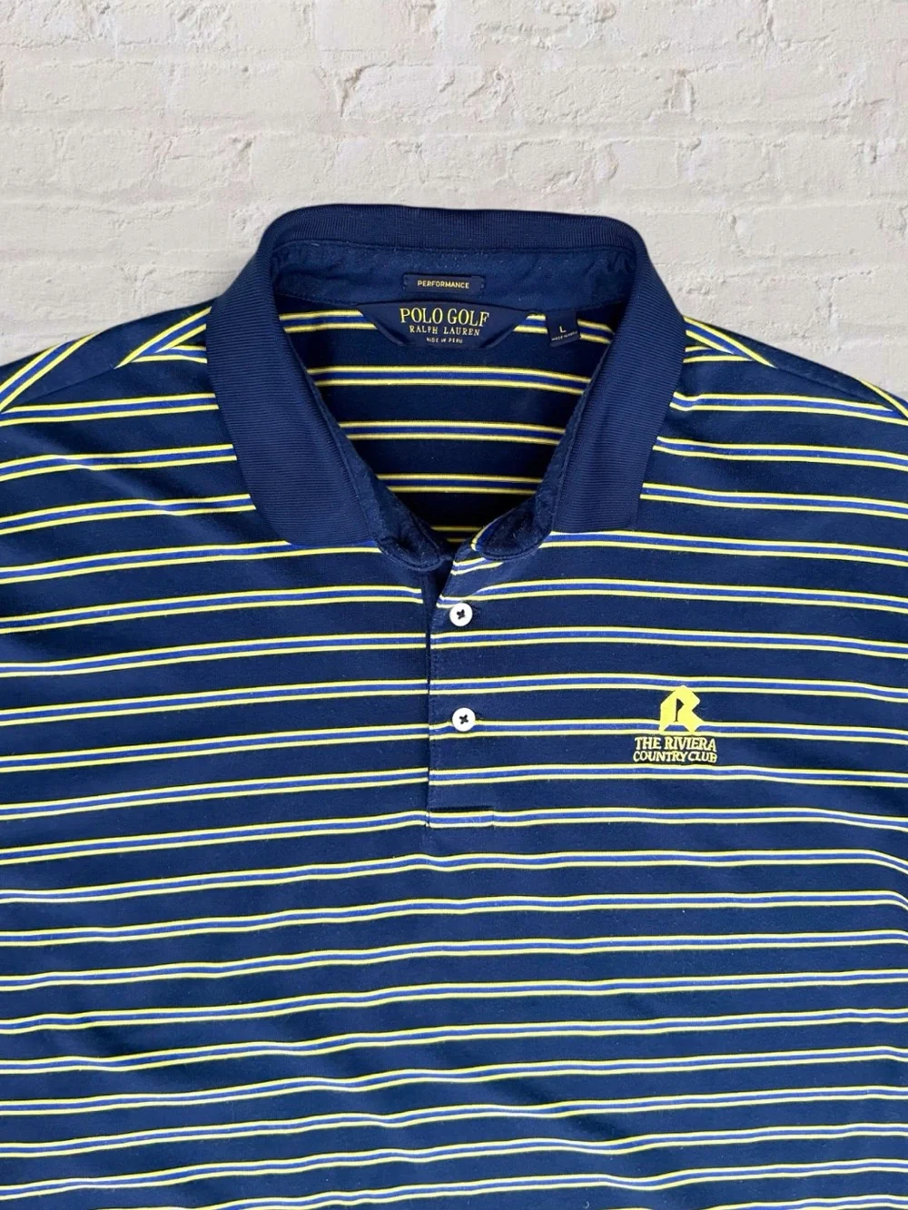 Polo Golf Ralph Lauren Riviera Country Club Striped Polo Shirt Large - Picture 9 of 11